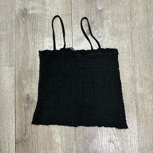 Stylish Black Smocked Cami Top